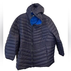 Lands'‎ End Ladies'puffer coat down full hood light weight jacket 3x blue